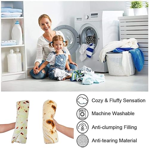 Miniatura 6 de Liveinu Manta redonda de franela de forro polar para sushi, divertida y realista, manta redonda de comida novedosa, manta redonda de 47 pulgadas,