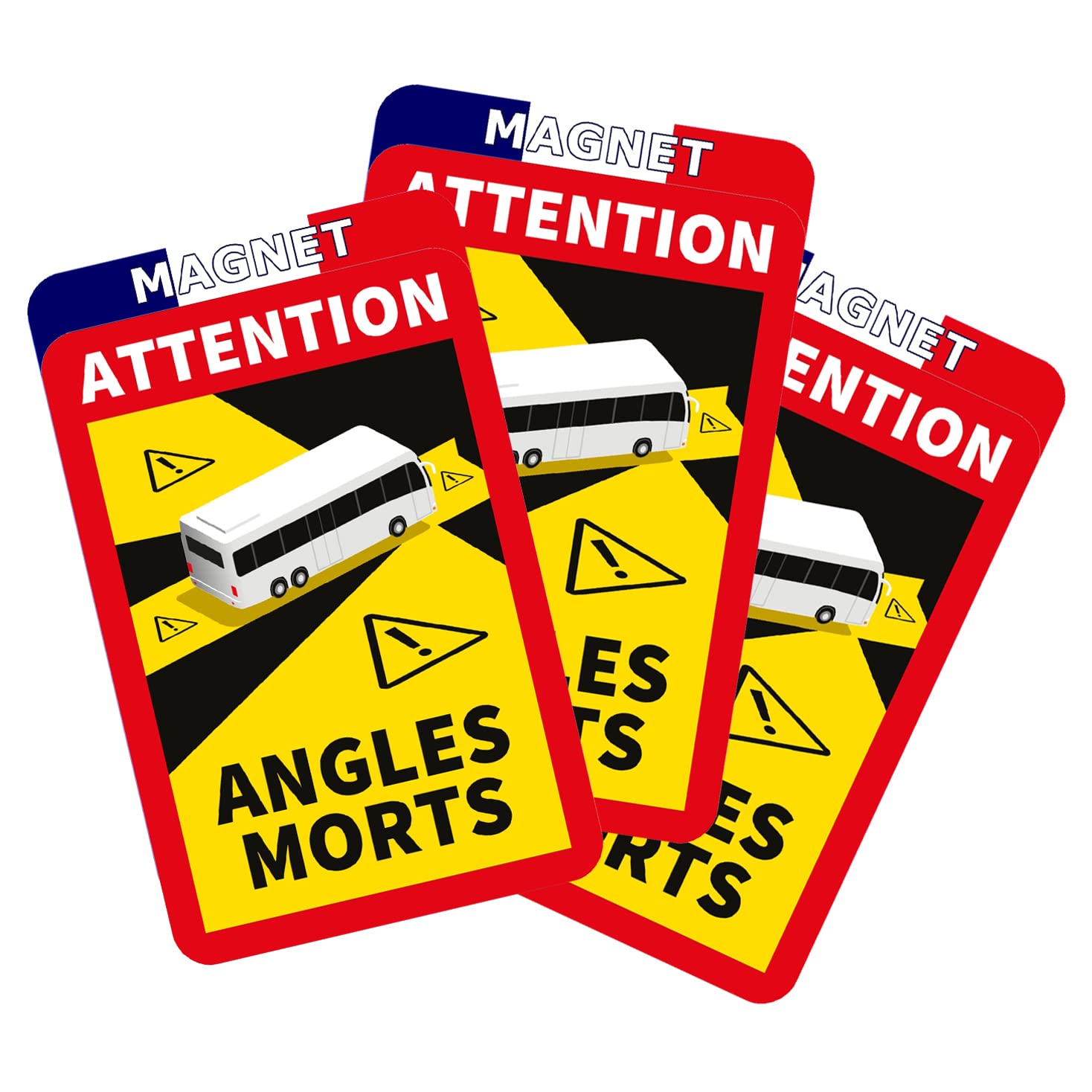 3 Cartelli Magnetici Riflettenti Per Corriere USA – Attenzione Fermate Frequenti, Adesivi Per Auto