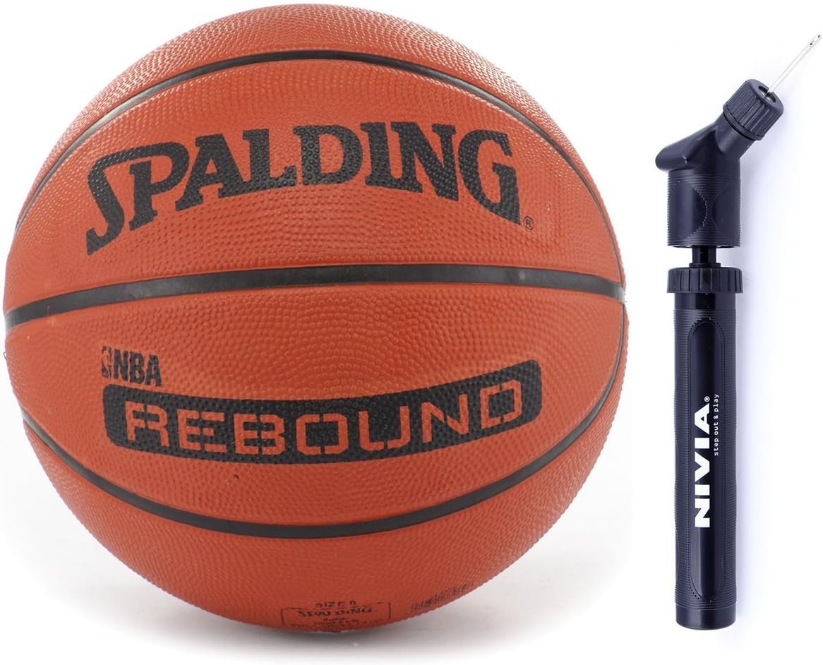 Spalding Basketball Rebound 5 Combo NBA Rebound Brick, Size 5 + Niva Ball Air Pump