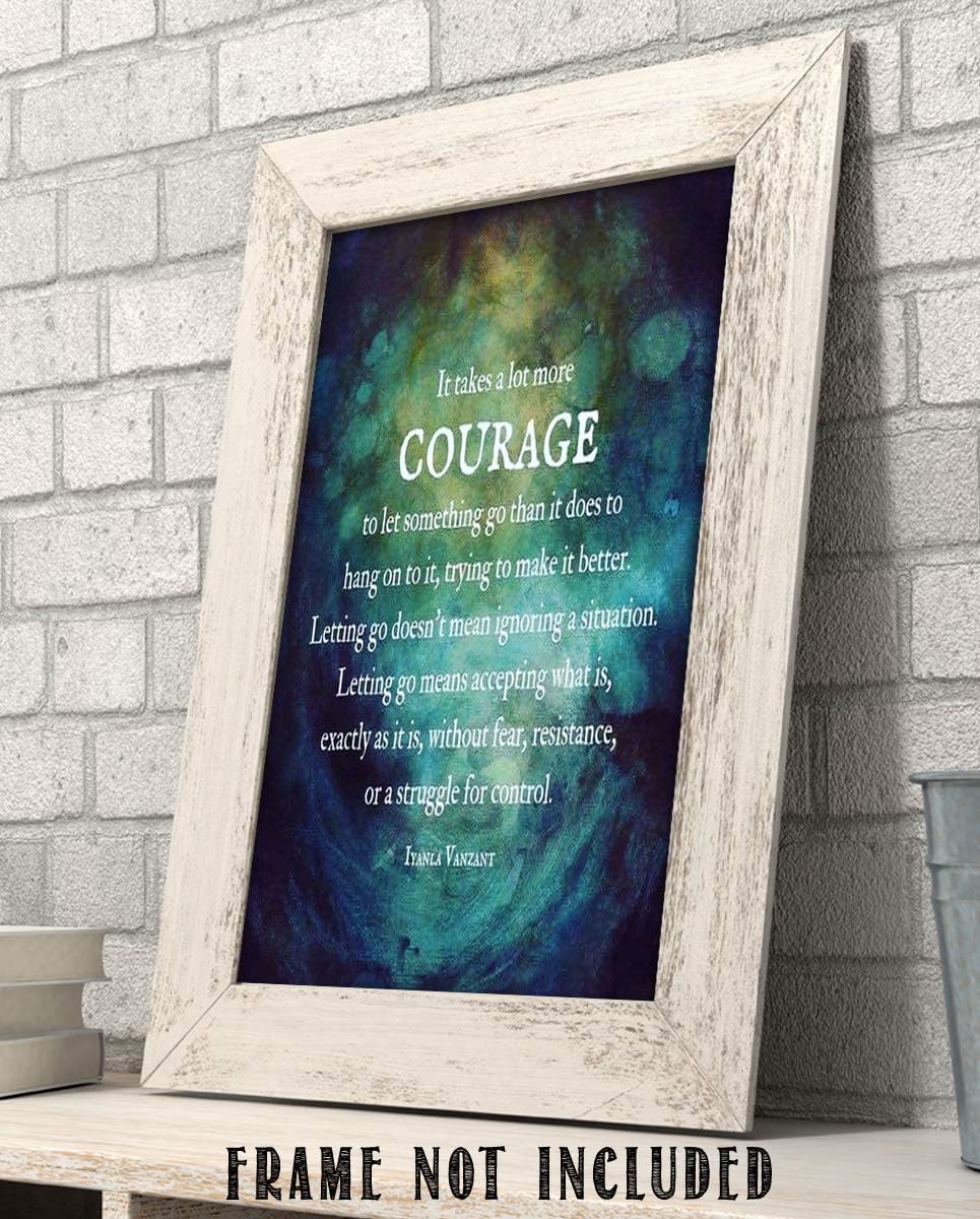 AMERICAN LUXURY GIFTS 'Courage to Let Go' Inspirational Typography Wall Art - Modern Abstract Motivational Decor for Office Home Living Room - 8x10 Unframed Print - Image 7