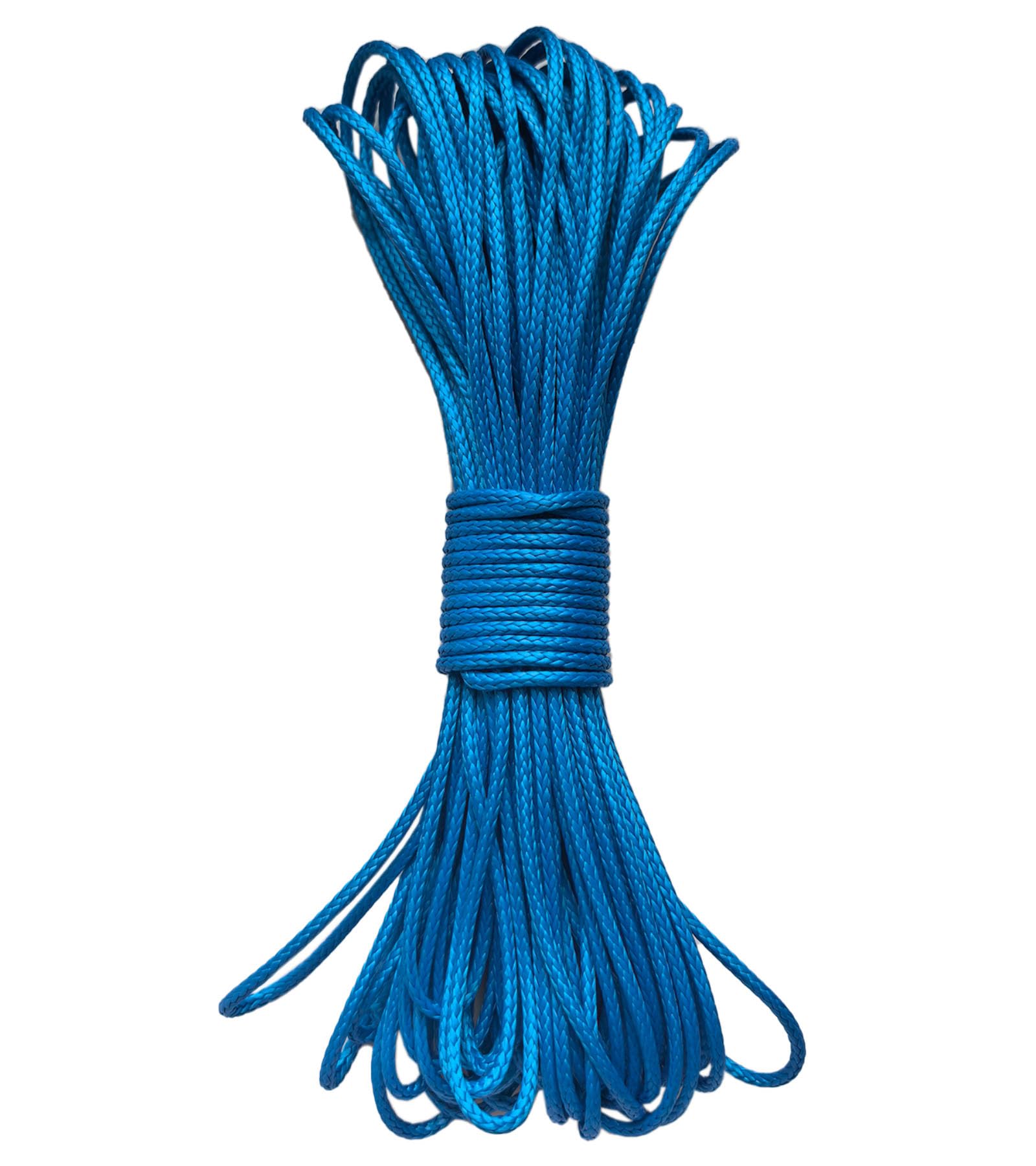 12 Strand Braided UHMWPE Rope -3mm 700kg Fracture Strain - Suitable for Tents, Kiteboarding, and Other 65 feet (Blue) โ image 1