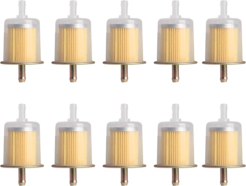 Filtro de combustível em linha Riyhch 3/8" com corpo plástico transparente – Pacote com 10 unidades