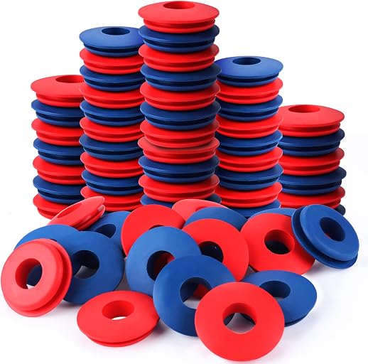 KOOTANS 80pcs Glad Hand Seals Rubber Truck Glad Hand Seal, Air Hose Glad Hands Grommets Round Gaskets for Semi Trucks Trailers Tractors, Parts Number 10028 (40pcs Red, 40pcs Blue)
