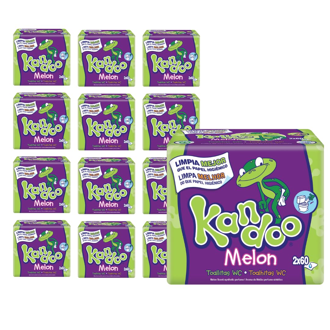 Kandoo Pacote de poupança - Toalhetes WC Melon 12 embalagens de 2 x 60