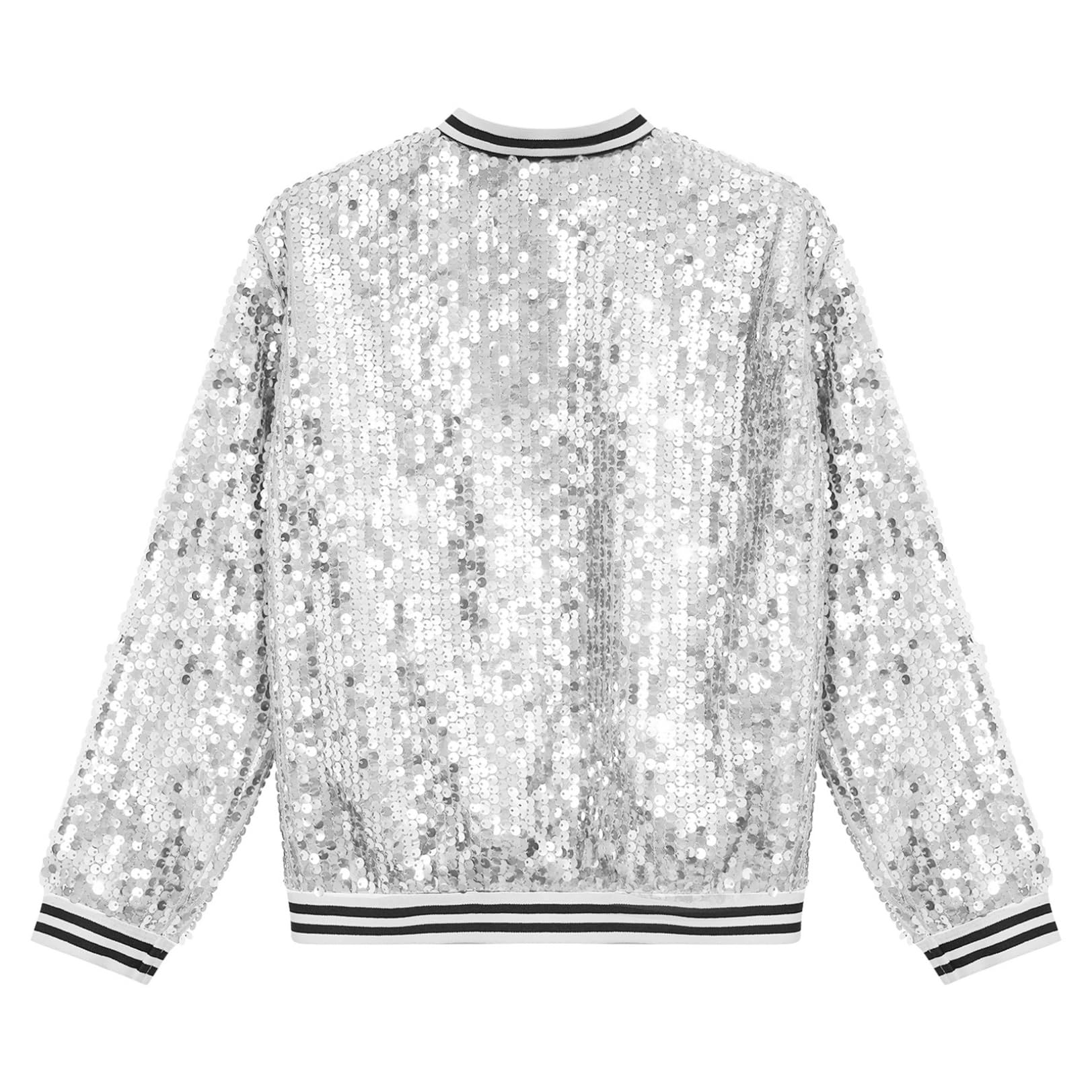 Renvena Chaqueta de béisbol para niña, bomber, informal, blazer brillante