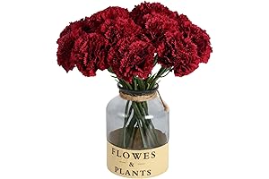 Enticing Red Carnations: Exquisitely Crafted Silk Flowers for Captivating Ambiance