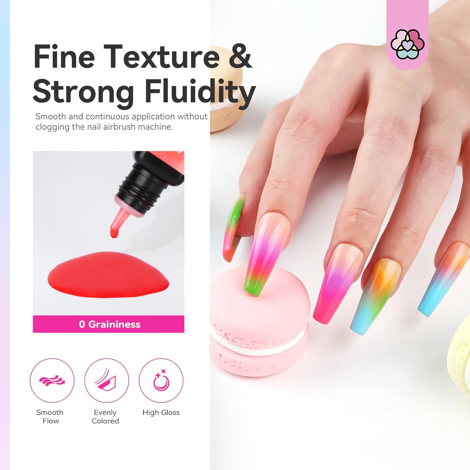 SAVILAND Airbrush Gel Nail Polish - 2026 Must Have 24 Colors, Dilution-Free & Non-Acetone for Gradients & Blush Nails, High Saturation for Layered Art, Home & Salon Nail Set