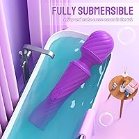 Vista 7 de Potente mini vibrador de tamaño de bolsillo, MEANINS Verna, vibrador de varita con cabeza flexible, varita vibradora con motor silencioso, silicona