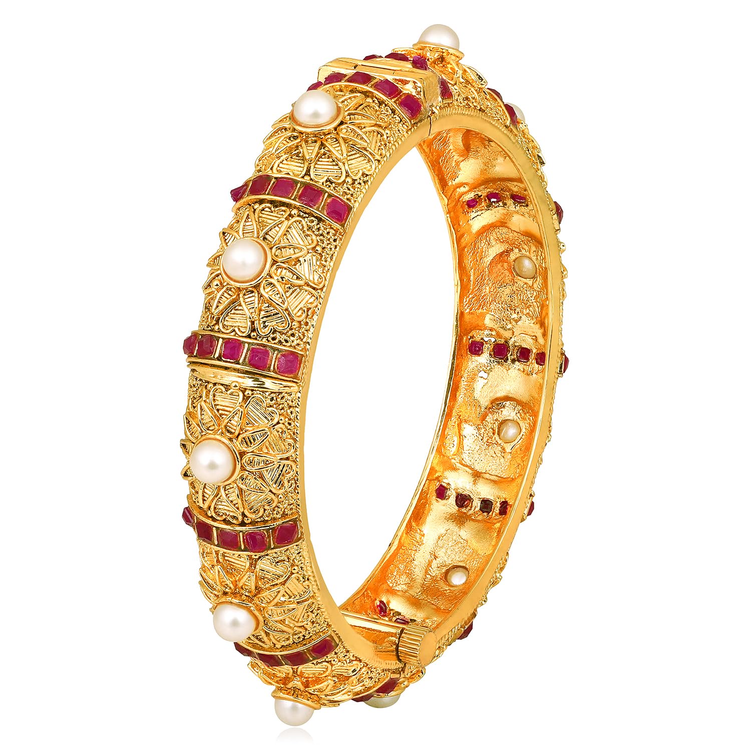 See full amazon price history chart for Peora Gold Plated Synthetic Stone & Pearl Studded Single Piece Openable Kada Bangle Traditional Jewellery for Women (Size - 2.8 inch) Peora Gold Plated Synthetic Stone & Pearl Studded Single Piece Openable Kada Bangle Traditional Jewellery for Women (Size - 2.8 inch) (B0D1QHD136) Amazon Price History, Amazon Price Tracker