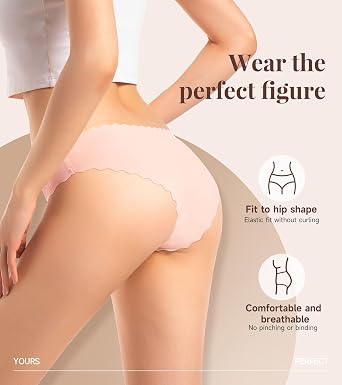 TANSTC Seamless Knickers Women No VPL Underwear Wave Edge 6 Pack