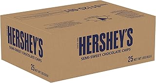 HERSHEY'S Semi Sweet Chocolate Baking Chips, Baking, Gluten Free, No Preservatives, 25 lb Case