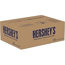 HERSHEYS Semi Sweet Chocolate Baking Chips, Baking, Gluten Free, No Preservatives, 25 lb Case