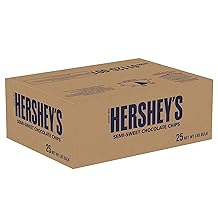 HERSHEYS Semi Sweet Chocolate Baking Chips, Baking, Gluten Free, No Preservatives, 25 lb Case