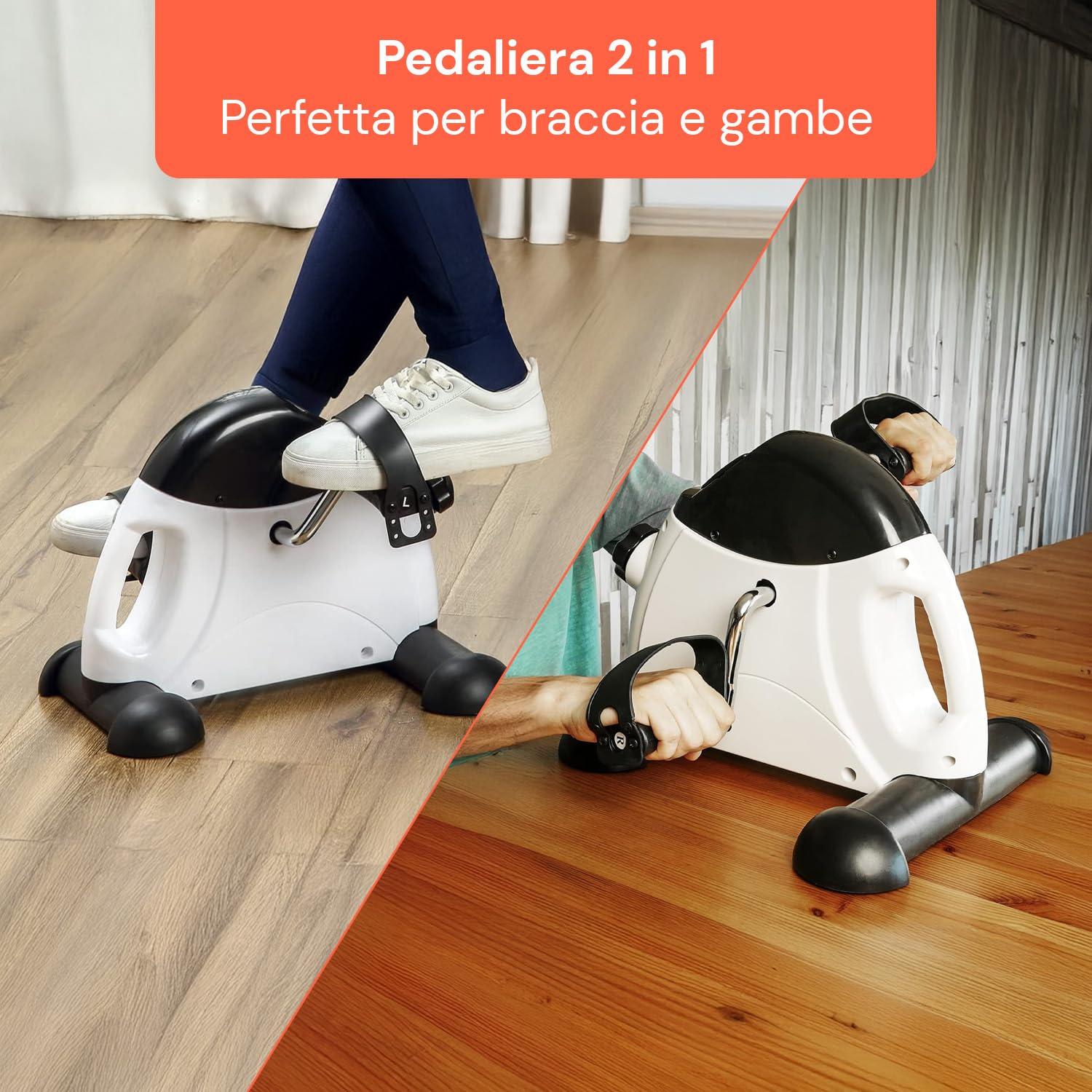 Avilia - Pedaliera Fitness Compatta per Braccia e Gambe con Display LCD, Resistenza Regolabile e Pedali Antiscivolo, Ideale per Anziani, Riabilitazione e Allenamento Domestico