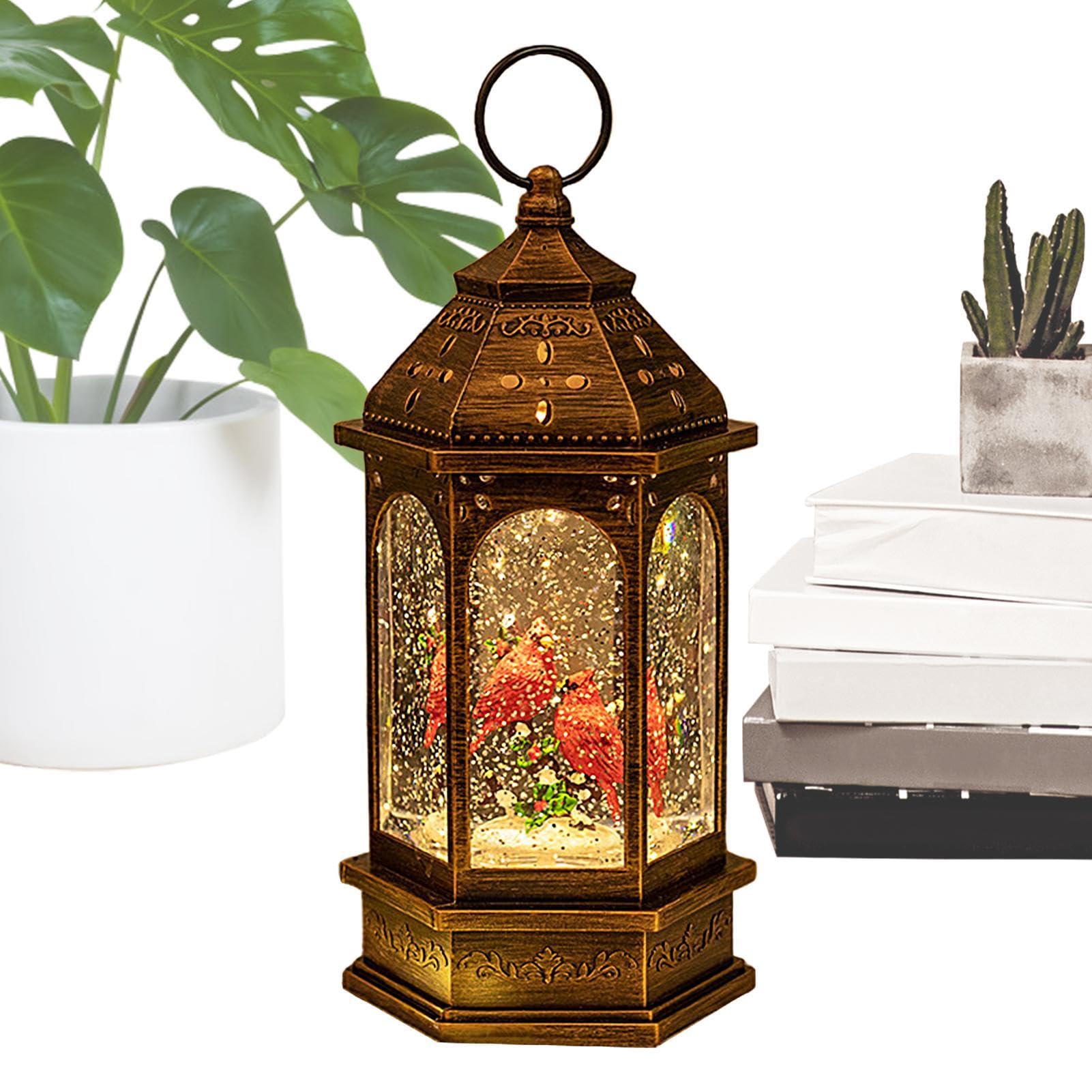 Farolillo de Navidad – Farol LED Festivo para decoración navideña y Regalos | diseño de Escena de Invierno, Funciona con Pilas, Ideal para decoración de hogar, Patio o Fiesta, CREA un