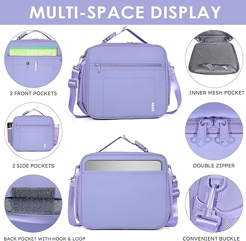 Vista 5 de Bolsa de Almuerzo para Niños NOL - Lonchera Aislada Reutilizable para Niños de 3+ con Cierre de Cremallera, Asa con Hebilla, Correa Larga Ajustable