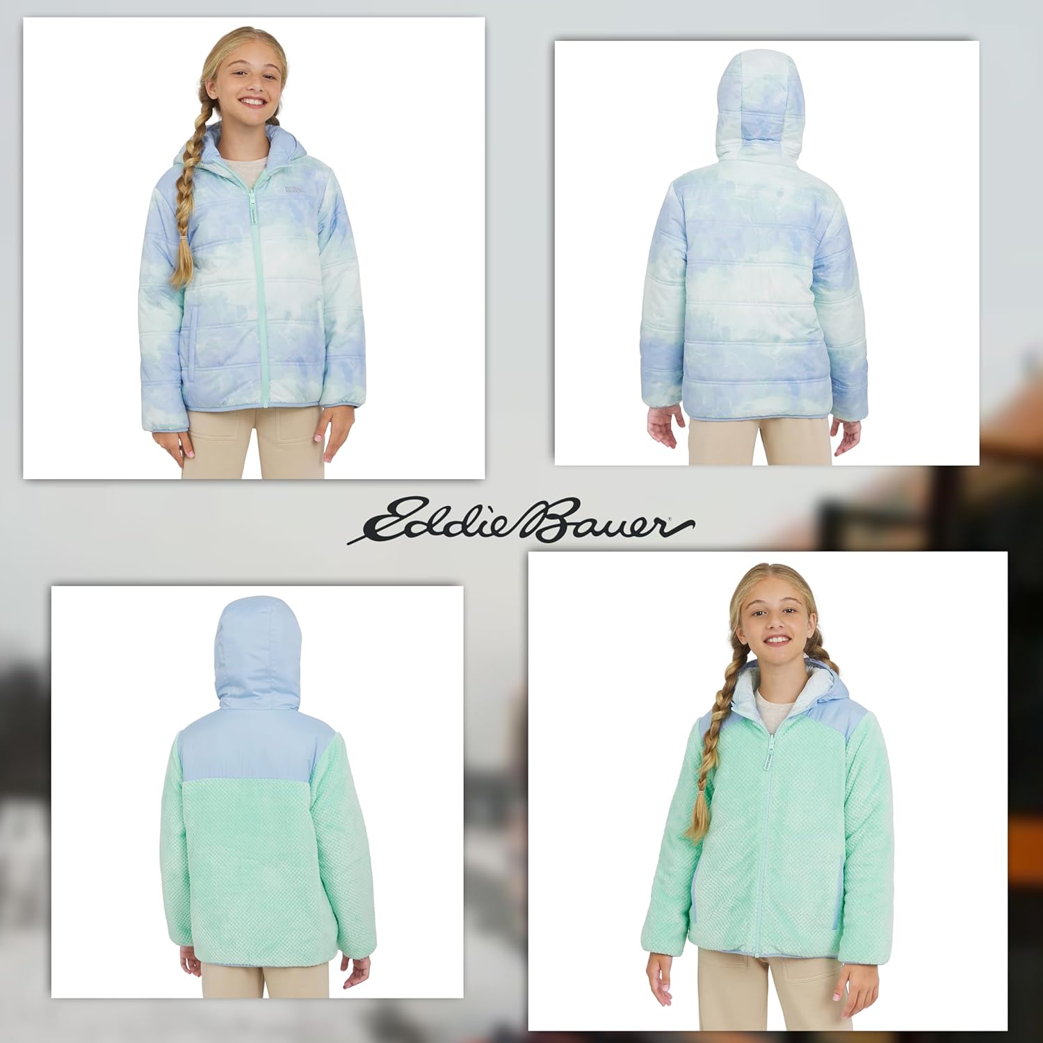 Eddie Bauer Girls' Deer Harbor Reversible Faux Fur Lined Insulated Puffer Jacket - Image 6