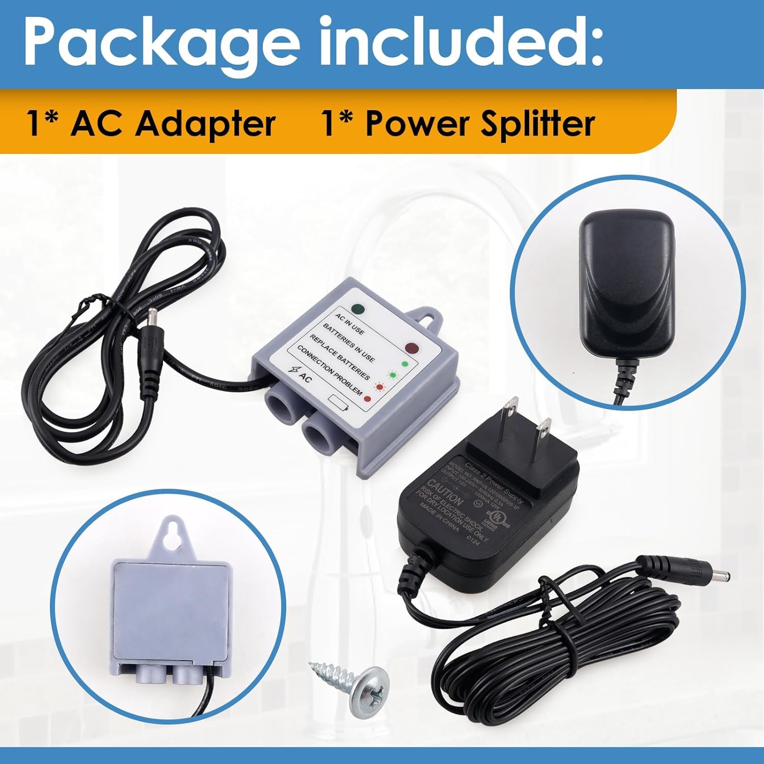 169031 AC Power Cord Adapter Kit, Compatible with Moen MotionSense, MotionSense Wave and U by Moen Kitchen Faucets, Dual Power Source for 7594E, 7185E, 7565E, S72308E Series Faucets - Image 4