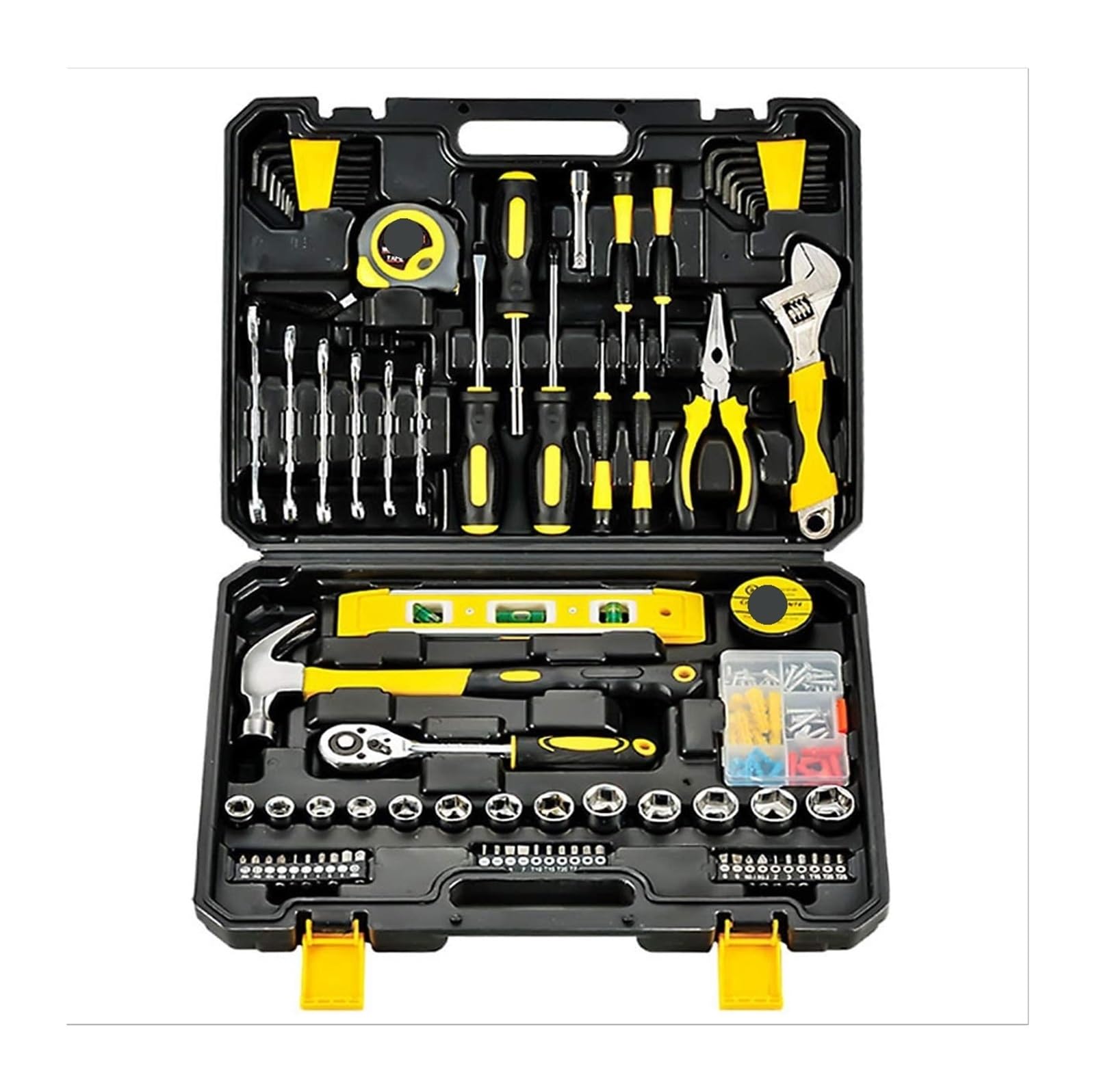 Tool Box for Home Tool Set Ratchet Socket Wrench Household Hand Tool Kit DIY Combination Tool Box for Car Repair and Home Repair Toolbox