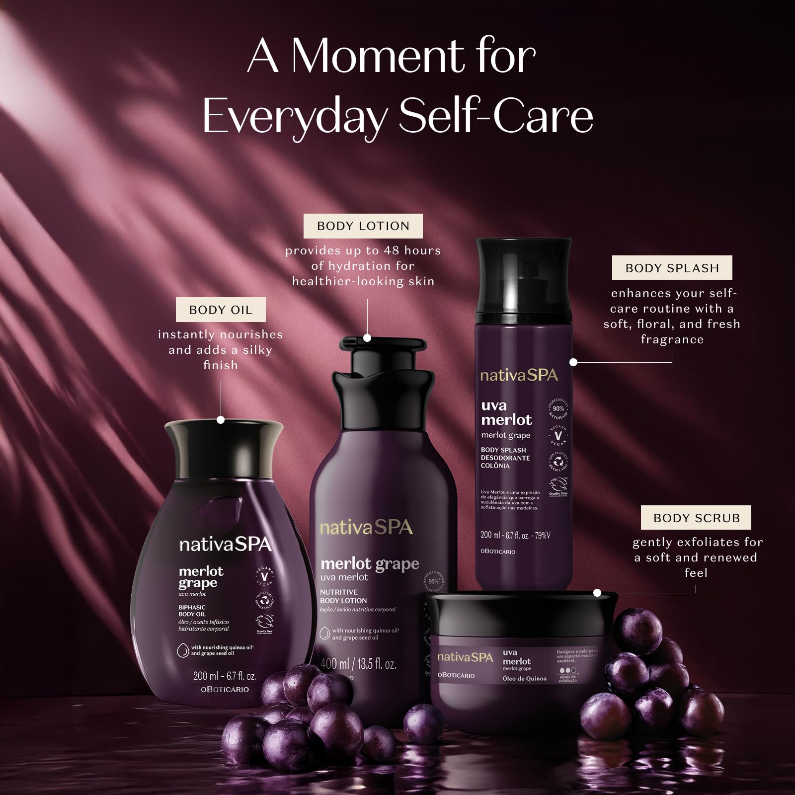 O Boticário Nativa SPA Exfoliante Corporal Uva Merlot 180g
