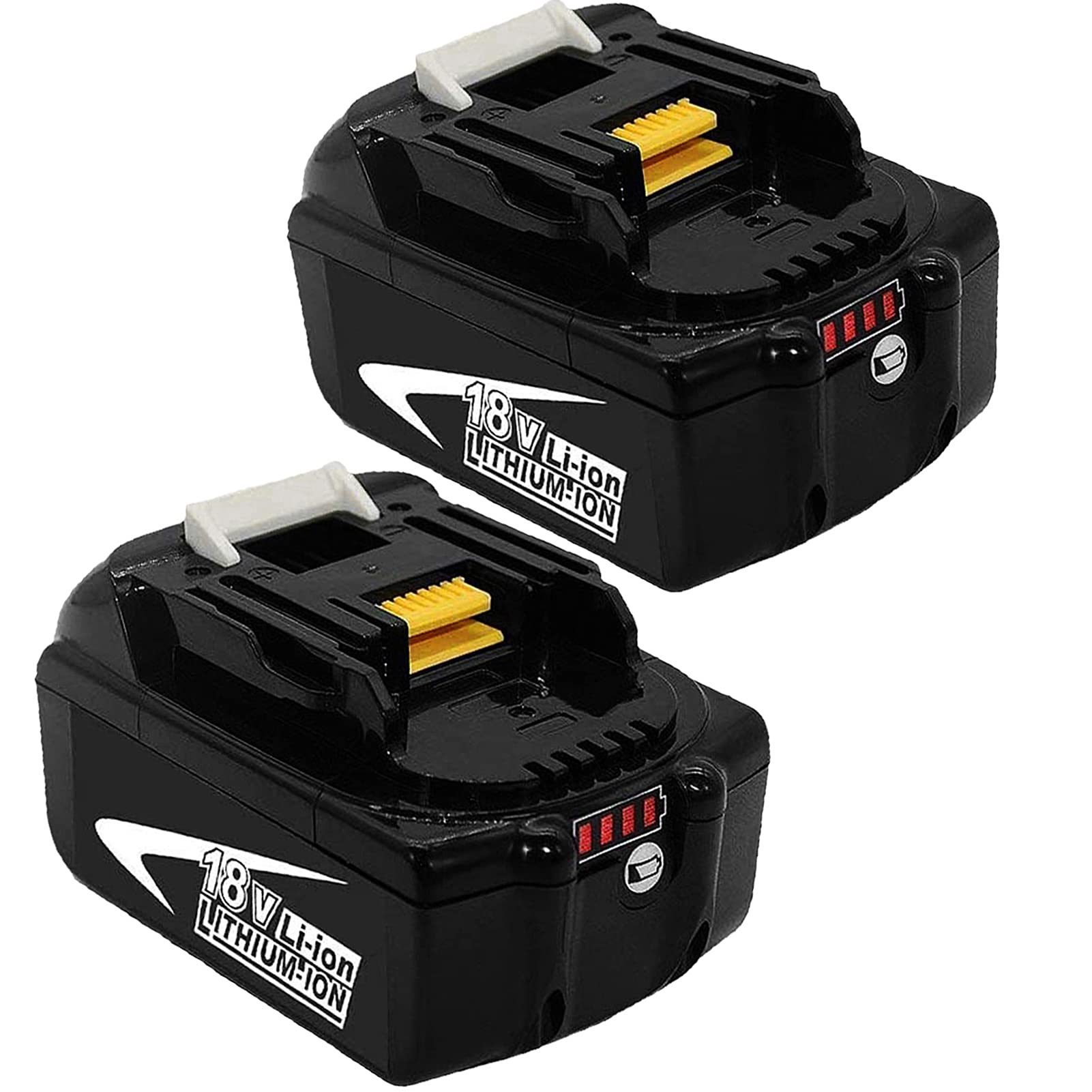 2 Pack 18V 5.0Ah Lithium Battery, Replacement for Makita 18V Batteries BL1860 BL1850 BL1850B,with LED Indicator, for Makita Construction Site Radio DMR108 DMR110 DMR107 DMR112 DMR106 DMR115 DMR202