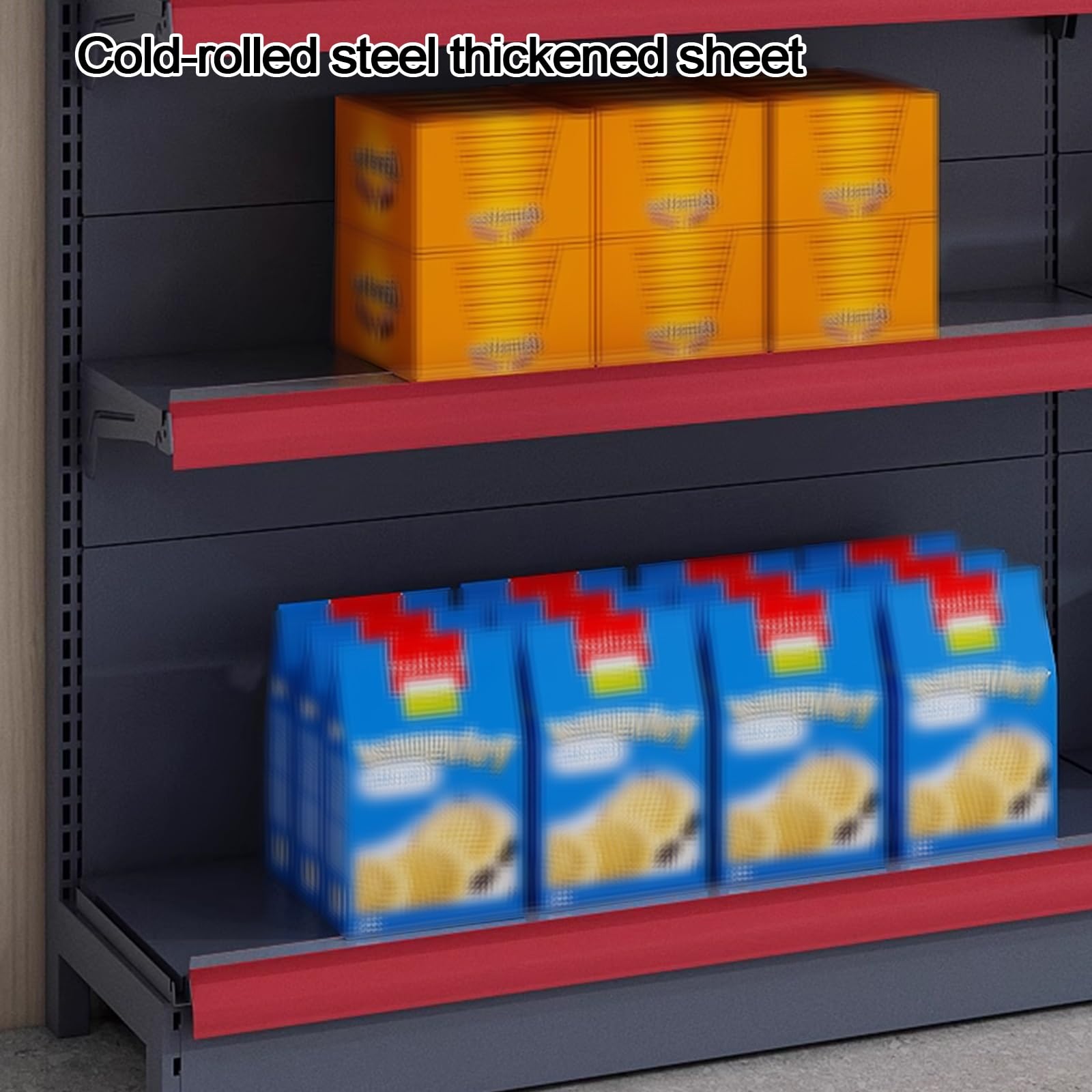 Regał Metalowy Czarny Stal Walcowana na Zimno Regały Supermarketowe Regulowane Półki Modułowa Konstrukcja Prosta Instalacja Regały Sklepowe do Sklepów, Supermarketów i Aptek(Green,93cm Main)