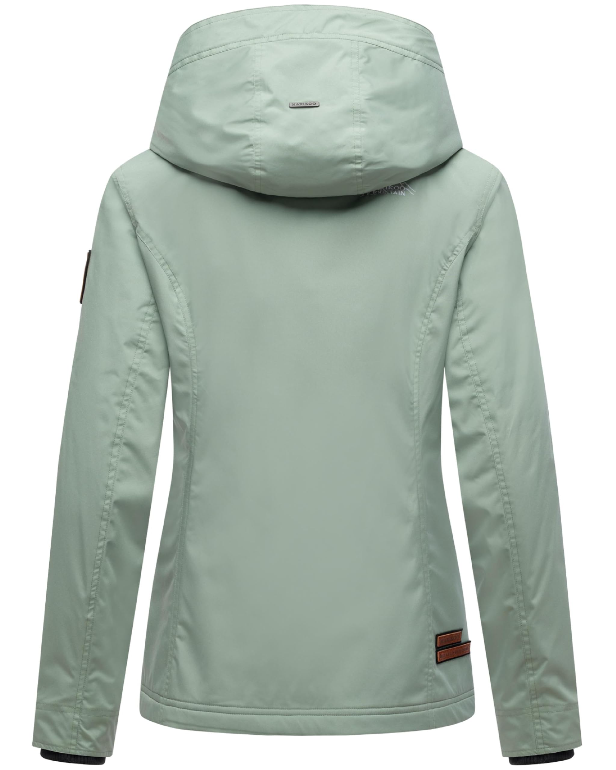 MARIKOO leicht gefütterte Damen Übergangsjacke kurze Sommerjacke mit kuscheligem Fleece-Innenfutter und großer Kapuze Erdbeere XS-6XL