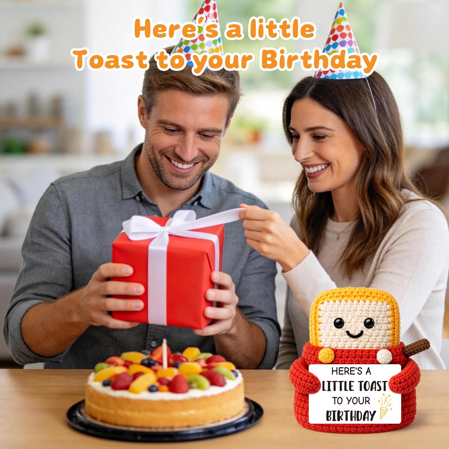Lustiger Häkeltoaster, Geburtstagsgeschenk für Frauen und Männer, Gag-Geschenk für Erwachsene, Geburtstag, Scherzgeschenke für Kollegen, Chef, beste Freundin, Schwester, Bruder