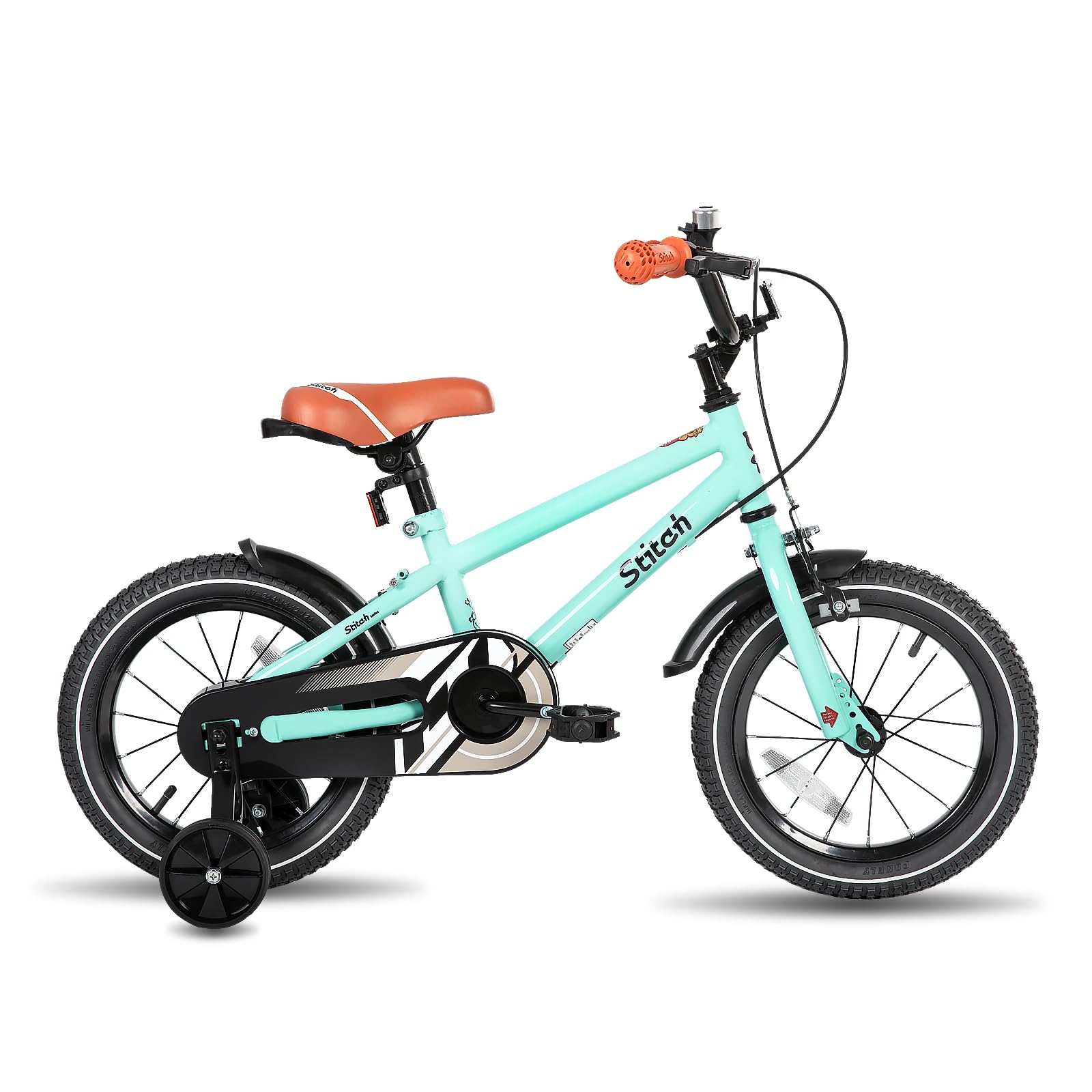 STITCH 14 Inch Kids Bike for 3-5 Ages Boys, 14" Wheels Bike for Boys With Stabilisers, Bike for 3 year old,Greenβ¦