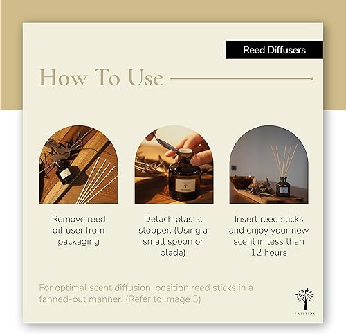 Miniatura 7 de PRISTINE The Lavender Dream - Difusor de varillas para el hogar, difusor de varillas de fragancia de lavanda fresca y eucalipto, difusor de aceite y