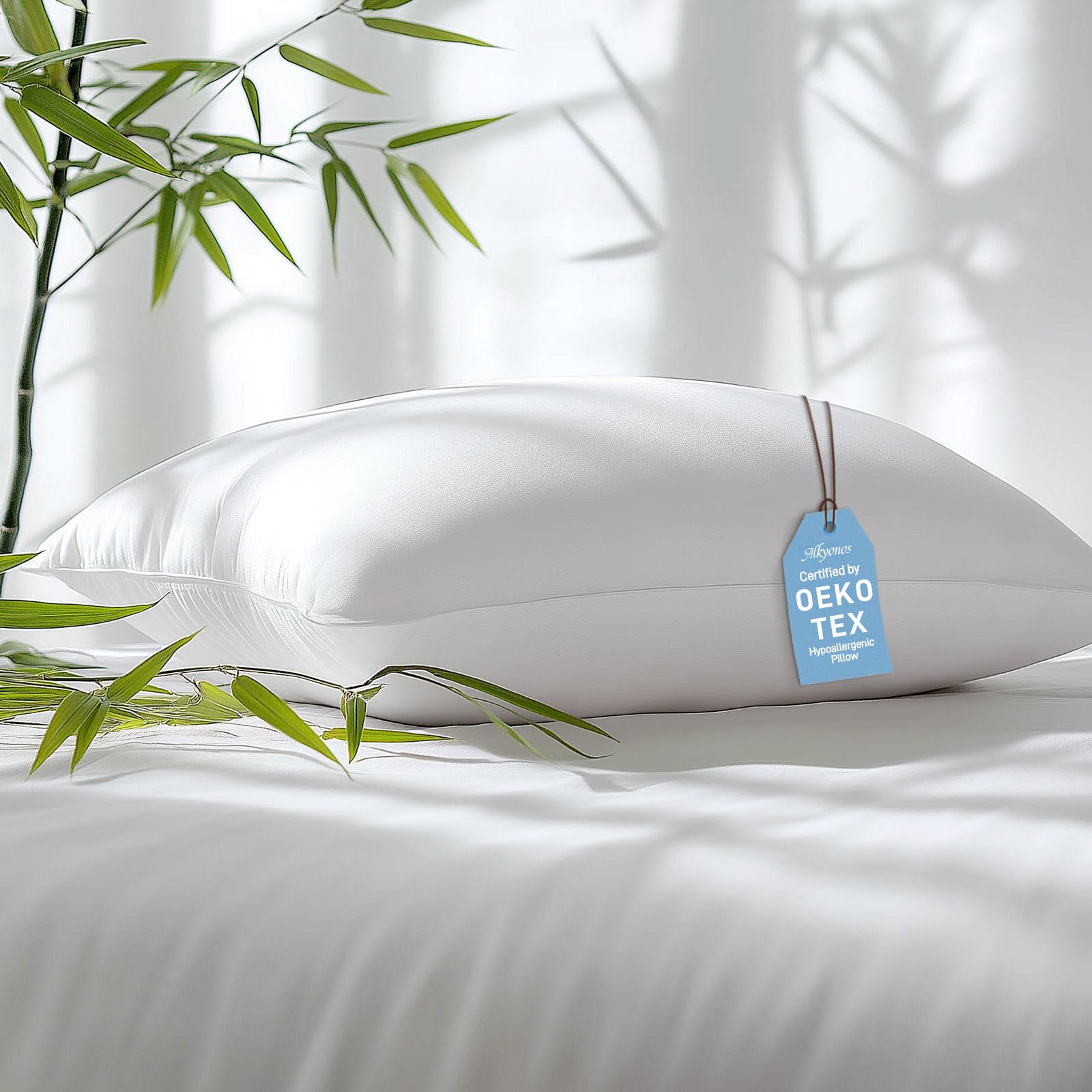 Firm Side Sleeper Pillow Queen Size-Hypoallergenic Hotel Quality Pillow-Cooling Soft Bamboo Viscose Cover-Down Alternative Fill-Oeko-TEX Certified