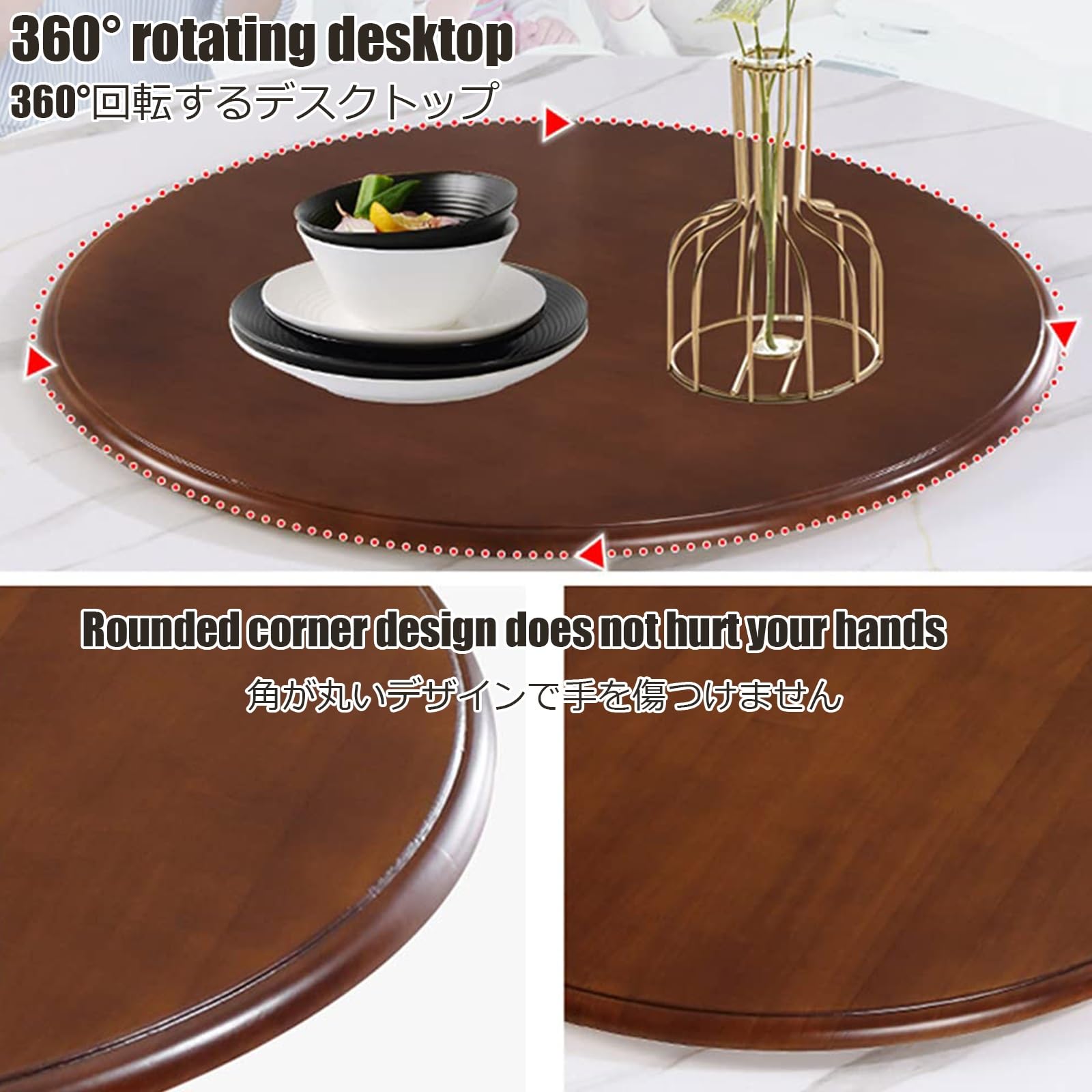 Plato Giratorio para Servir De Mesa Giratorio Redondo Plato Giratorio Redondo para Mesa De Comedor Cocina Y Servir con Giro Suave Silencioso(Crabapple,80cm/31.5in)