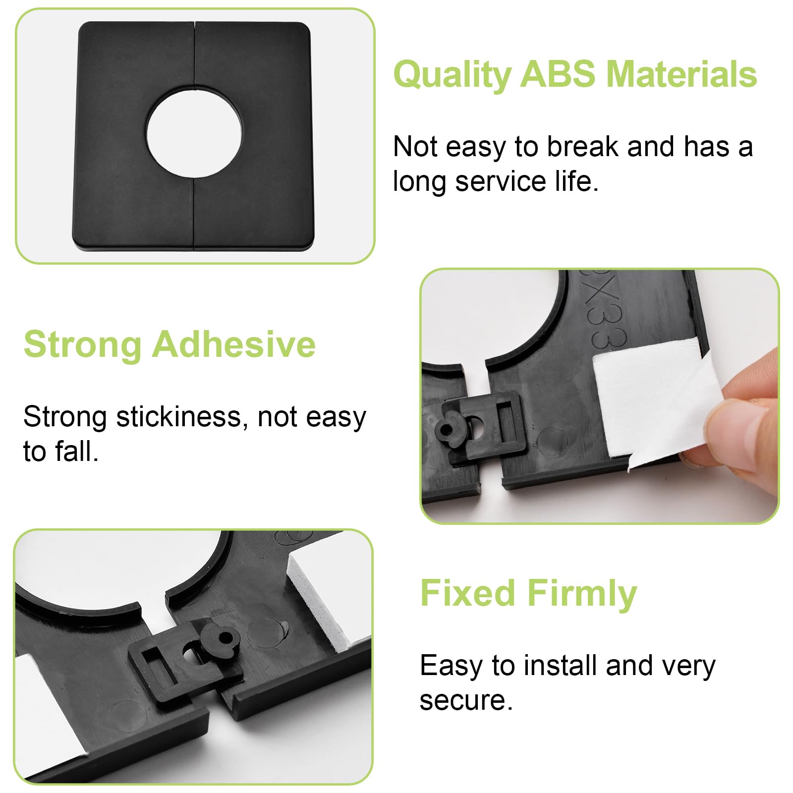 Copertura Decorativa Per Tubi Doccia - Autoadesiva In PVC, Design Quadrato, Colore Nero - Foto 2