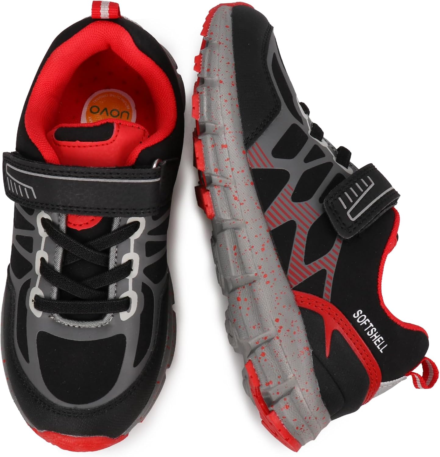 UOVO Boys Hiking Shoes Waterproof Running Fashion Sneakers Breathable Lightweight Non-Slip Outdoors Trekking Sports(Toddler/Little/Big Kids)