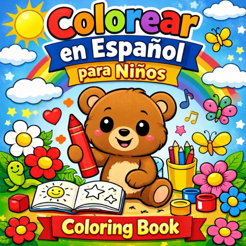 Luna el Osito Aprende Español: Mi Primer Libro de Colorear para Niños (libro para colorear)