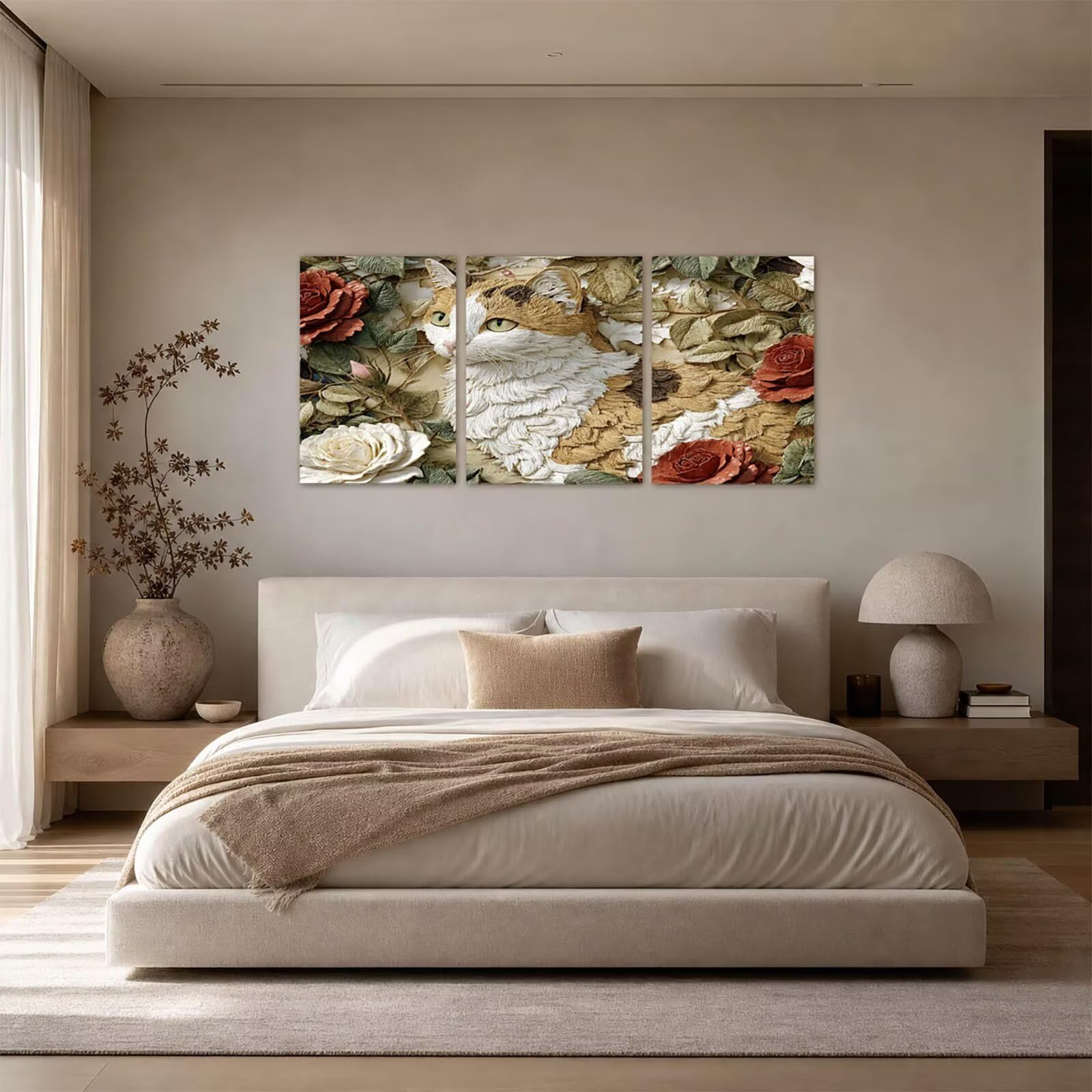 Zestaw luminescencyjnych kotów do malowania według numerów, dla dorosłych, zestaw do majsterkowania z świecącymi farbami akrylowymi Brushe, płótno do malowania, 40 x 61 cm x 3 cm, artykuły plastyczne