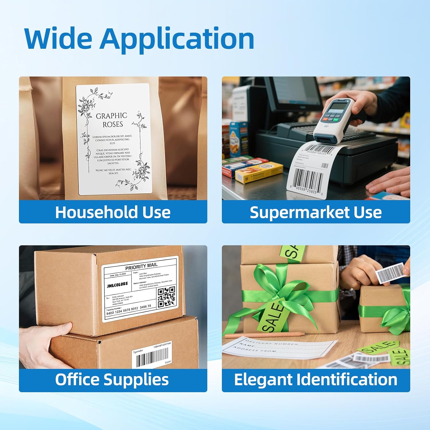 DK-22205 Compatible with DK-2205 Continuous Labels 2.4" x 100'(62mm×30.48m) Use with Brother QL 820NWB QL-800 QL-550 QL-700 Label Printer, 10 Rolls - Image 5