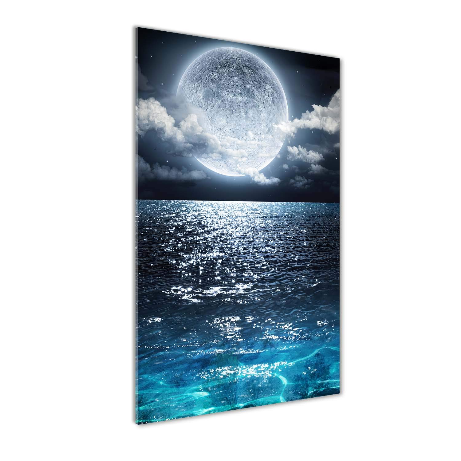 Image sur plexiglas de pleine lune bleue pour créer un salon relaxant
