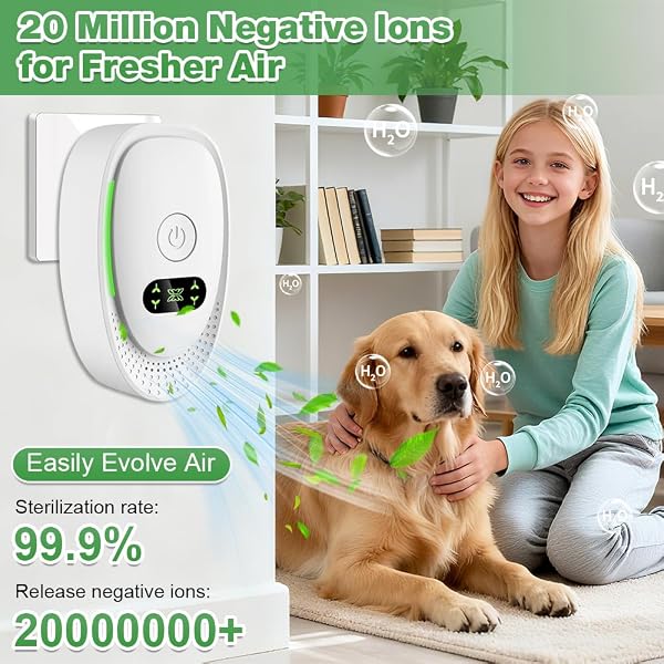 Plug-In Negative Ion Air Purifier, 2 Pack Plug in Air Purifier, Portable Mini Ioniser for Home, Quiet Plug In Air Purifiers For Home for Bedroom, Kitchen, Toilets, Pets, Smoke Odor Removal - 3
