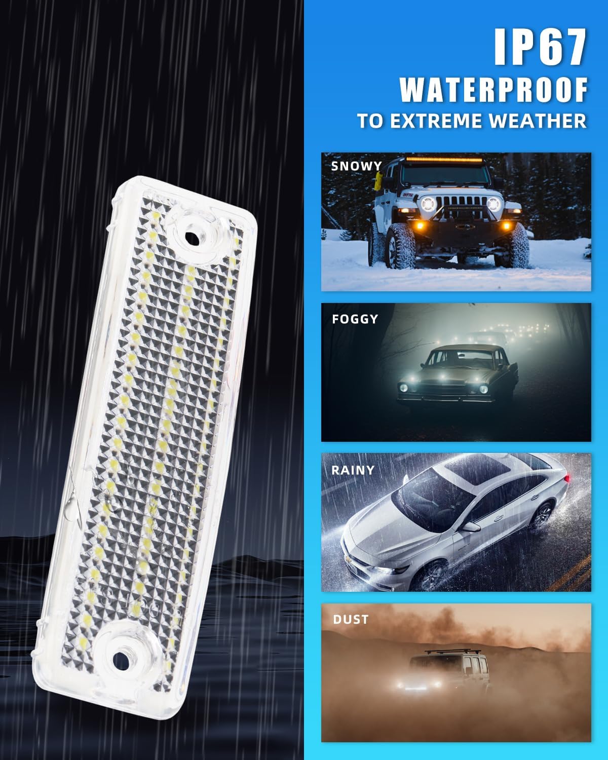 LED License Plate Light Designed for 4Runner 1996-2024, Sequoia 2008-2022, Previa 1991-1997, [Ultra-Bright] Full LED 6000K White Tag Light, [IP67 Waterproof] LED Number Plate Lamp, 2 PCS