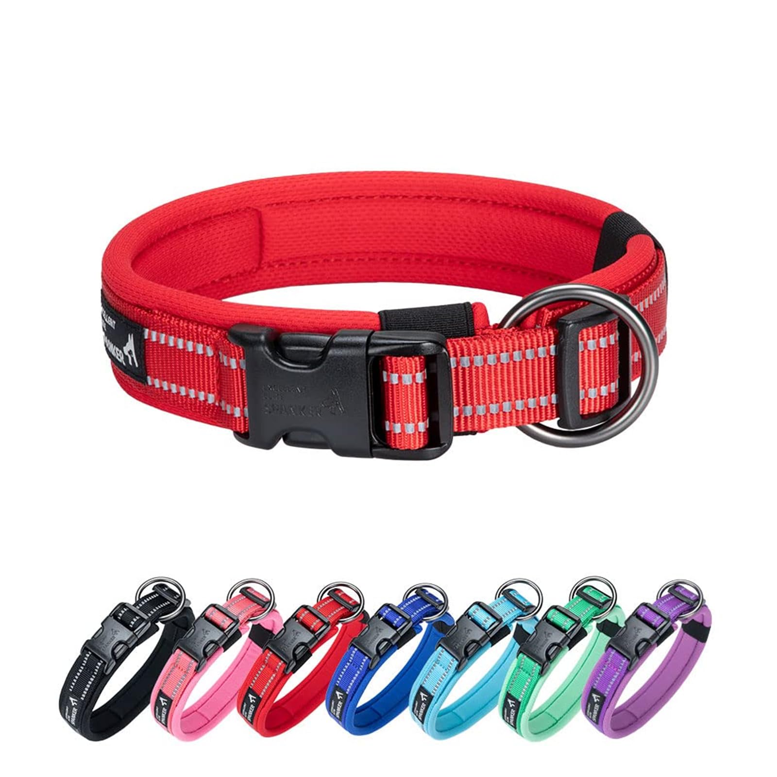 Collier réfléchissant pour chien rouge M pour des balades de nuit sereines
