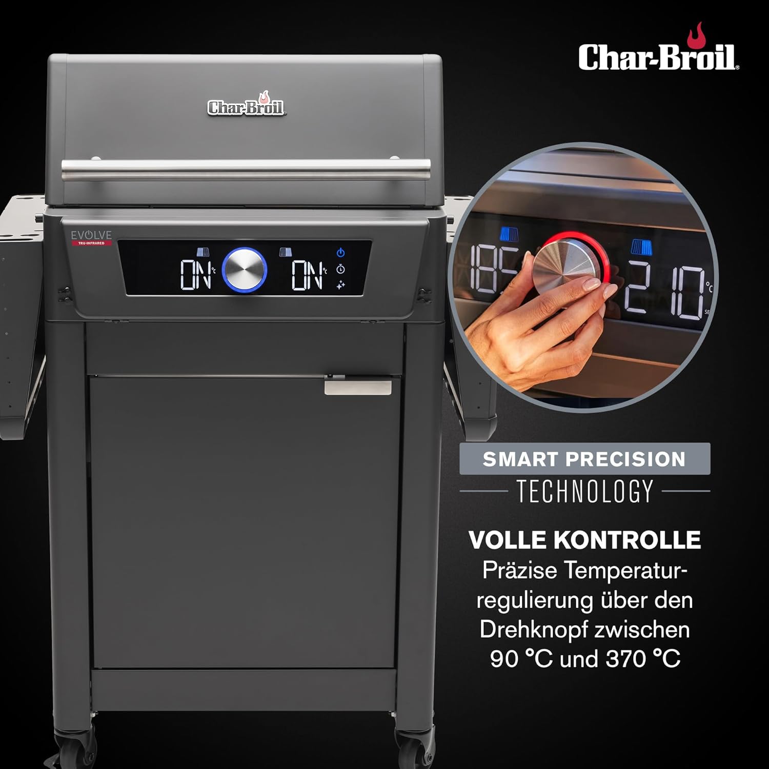 Char-Broil Evolve Electric E-Power Grill with E-Power technology label