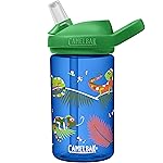 CamelBak Eddy+ Kids Bite Valve Straw Tritan Renew Water Bottle Iguanas, 14oz