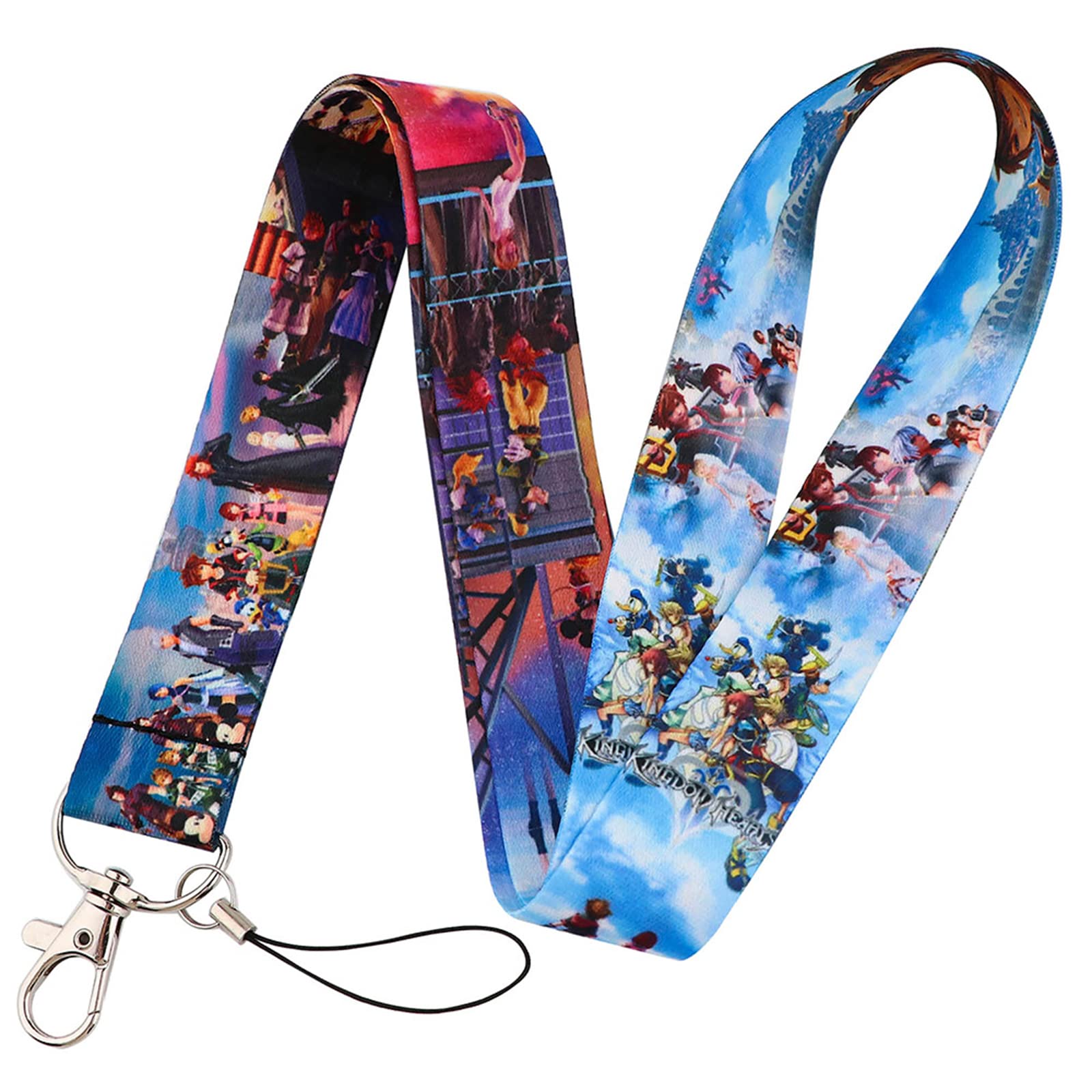 RHXWFDGRHXWFDG Cartoon Kingdm Heart Lanyard Keychain, Anime ID Badges Lanyard, Key Lanyard for ID Card Holder, Cell Phone Case