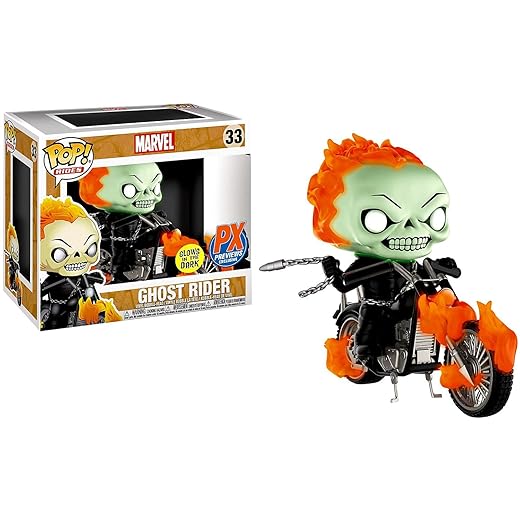 Funko Pop! Rides: Marvel Classic Ghost Rider With Bike (Glow In The Dark Version) Vinyl Figure