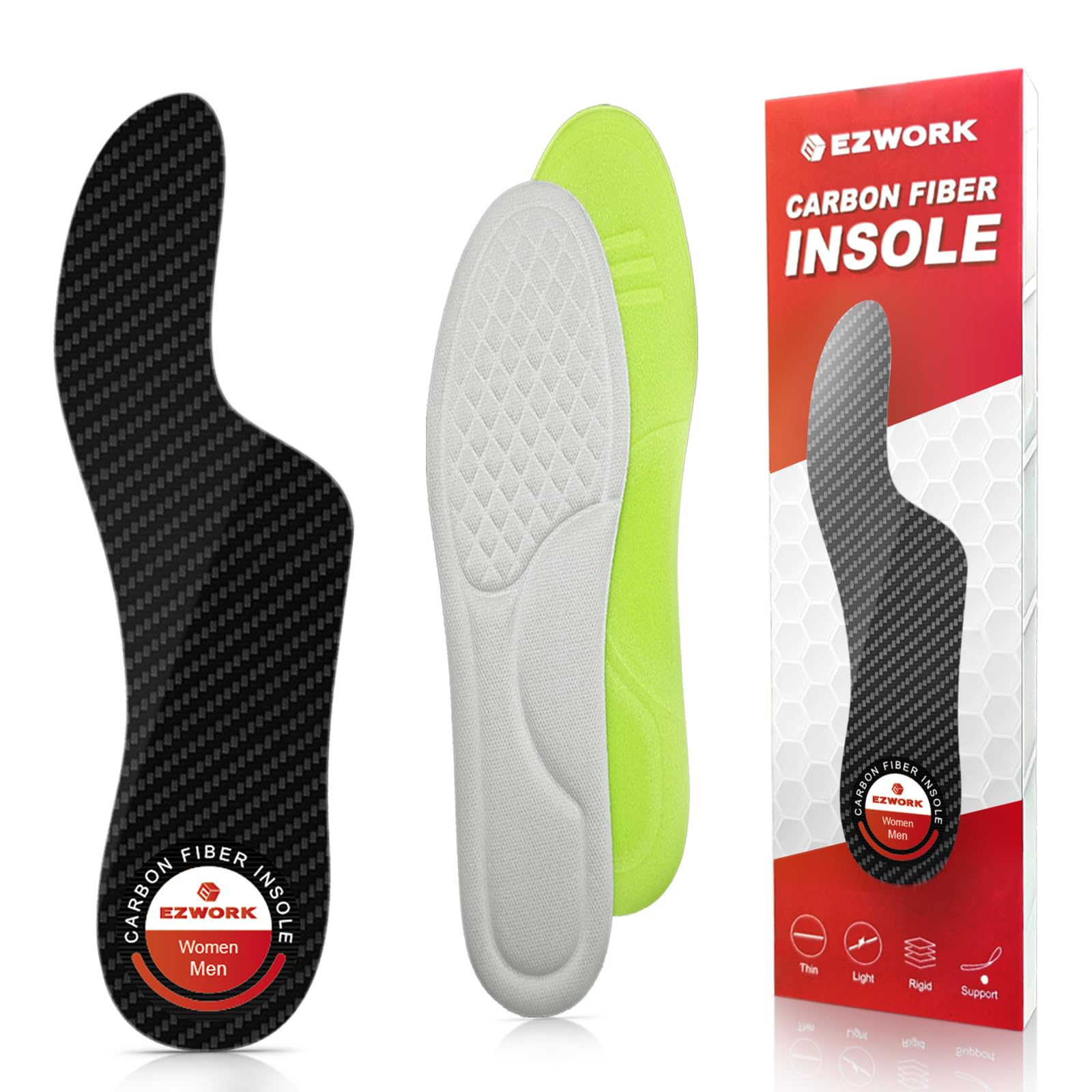 Photo 1 of Morton's Extension Orthotic, Recovery Carbon Fiber Insole-Rigid Foot Support Shoe Inserts for Morton's Toe, Turf Toe, Hallux Limitus, Hallux Rigidus, Arthritis and Broken Big Toe-1Pc Length 10.43"