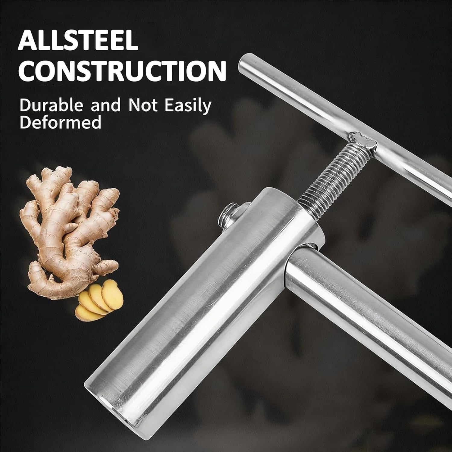 Handkurbel-entsafter, Manueller Ingwerentsafter Aus Edelstahl 304, Spiral-Extrusion, Hohe Saftausbeute, Leicht Zu Reinigen, Geräuscharm, Für Knoblauch, Granatapfel Und Orangen