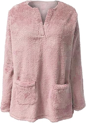 Miniatura 4 de TAPIYANG Fuzzy Fleece Sweatshirts Women Plush Thermal Sweatshirt Winter Warm Thicken Sweatshirts Shaggy Sherpa Pullover Tops