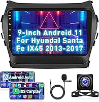Vista 1 de Para Hyundai Santa Fe IX45 Radio 2013-2017 Apple CarPlay Android 11 Car Stereo con Android Auto pantalla táctil de 9 pulgadas receptor de audio