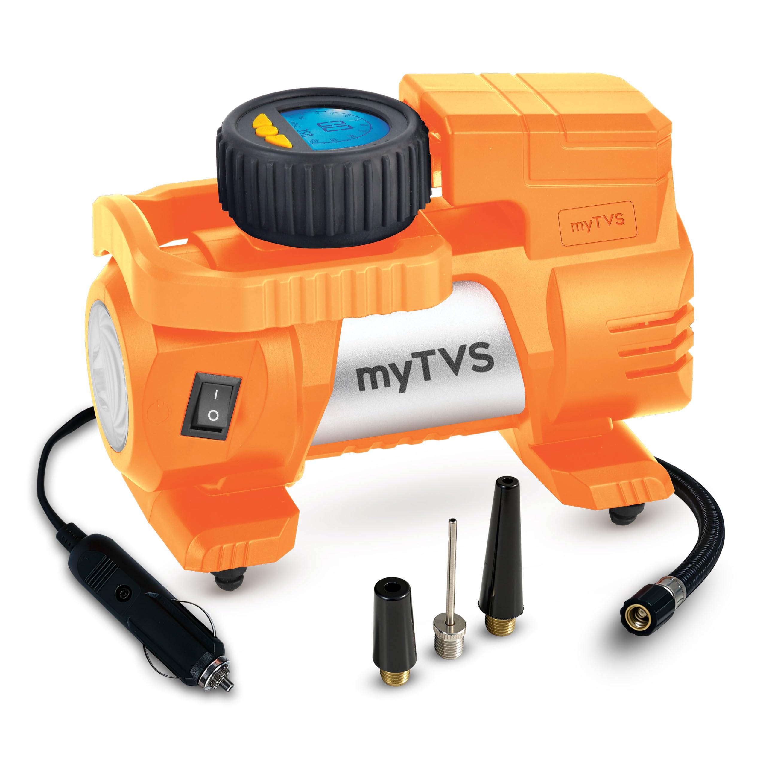 myTVS TI-88 Digital Tyre Inflator for Car & Bike | 100 PSI, Auto-Stop with Digital Meter, Durable Metal Body, Built-in LED Torch, Heat-Insulated Body | 1+1 Year Warranty-image-37